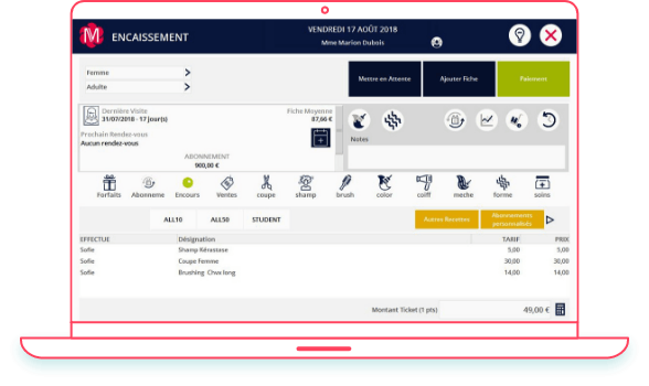 visuel logiciel ordinateur paiements