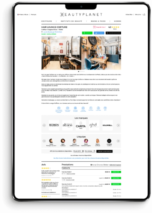 Beauty Planet x Google Reserve : plateforme de réservation en ligne